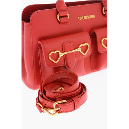 Moschino LOVE removable shoulder strap faux leather HEART BIT bag
