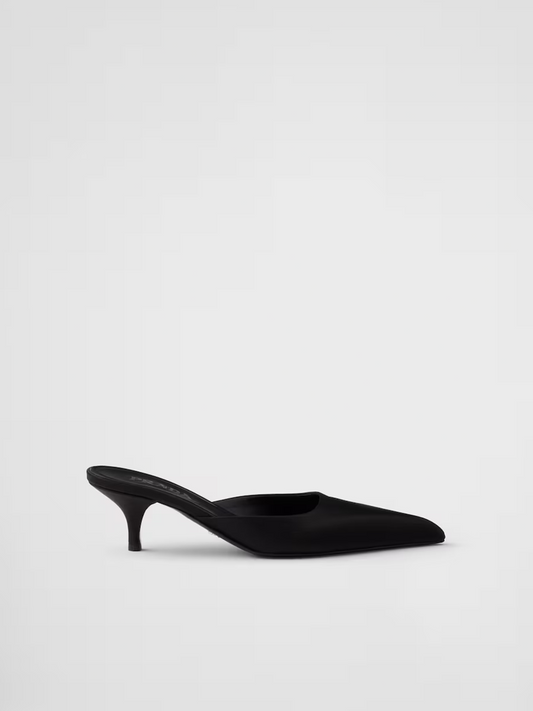 Prada Black Satin Sabot