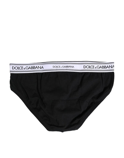 Dolce & Gabbana Black Cotton Stretch Regular Brief Underwear