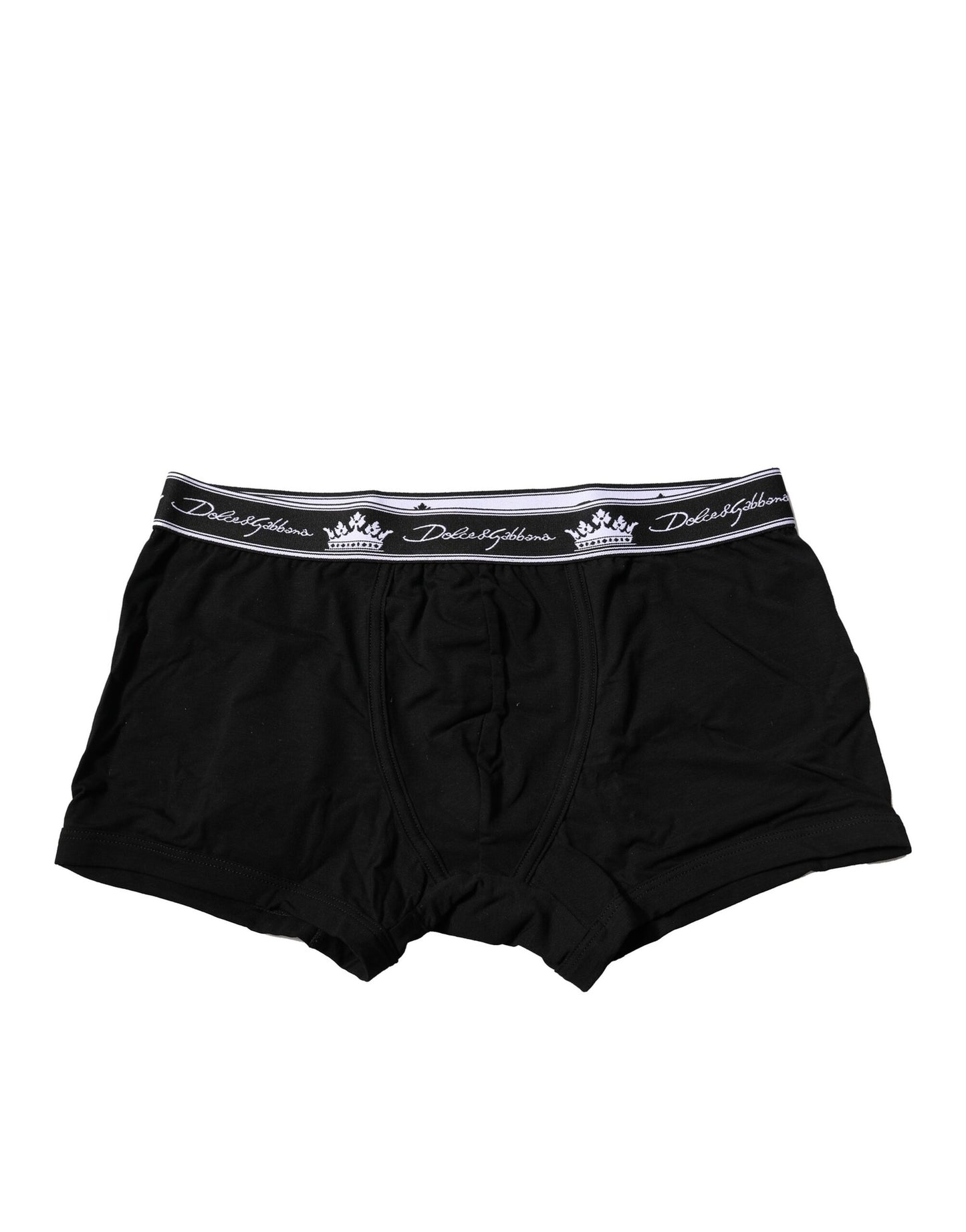 Dolce & Gabbana Black Cotton Stretch Regular Boxer Underwear