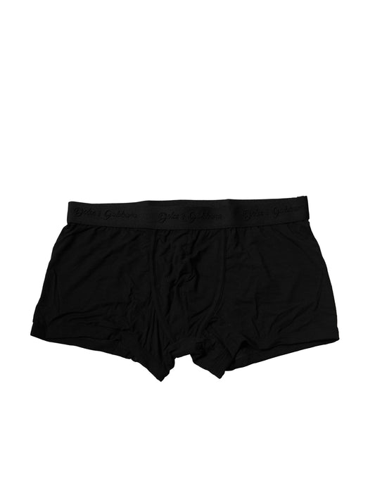 Dolce & Gabbana Black Logo Waistband Stretch Boxer Underwear
