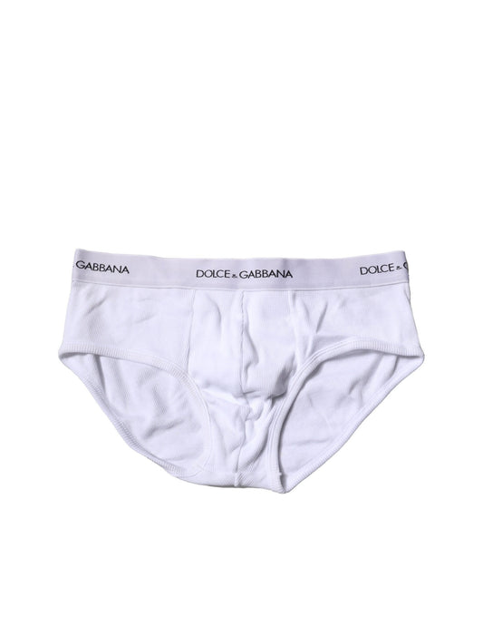 Dolce & Gabbana White Cotton Stretch Regular Brief Underwear