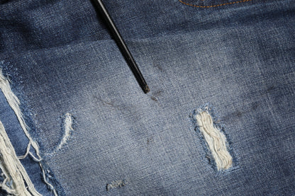 Dolce & Gabbana Blue Washed Tattered Cotton Men Jeans