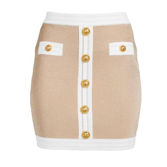 Balmain Beige Viscose Skirt