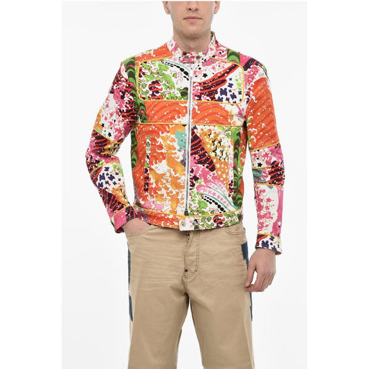 Dsquared² Multicolor Print Denim Jacket