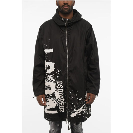 Dsquared² Nylon Maxi Jacket with Hood