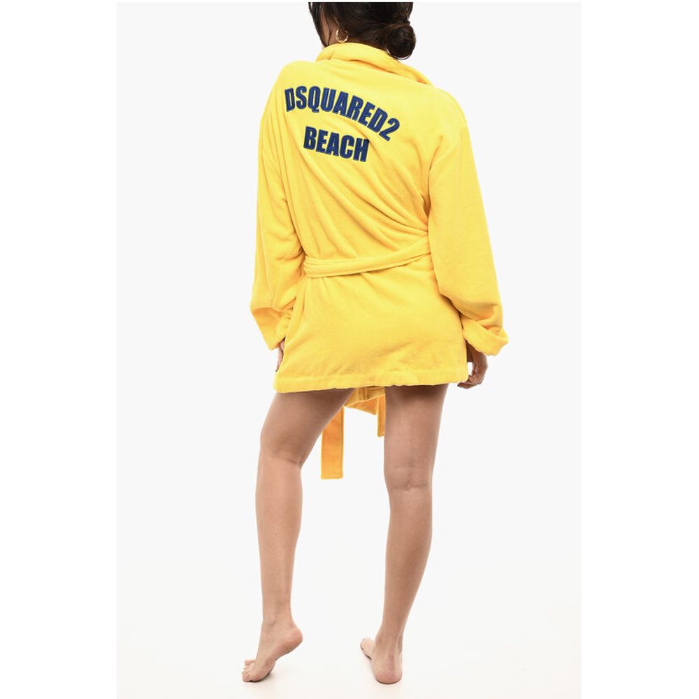 Dsquared² Cotton Terry Beach Bathrobe With Embroidery