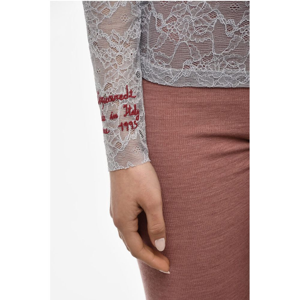 Dsquared² UNDERWEAR Long Sleeved Lace Pajama Top