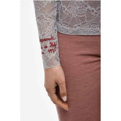 Dsquared² UNDERWEAR Long Sleeved Lace Pajama Top