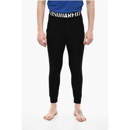 Dsquared² Solid Color Nightwear Pants with Logoed Band