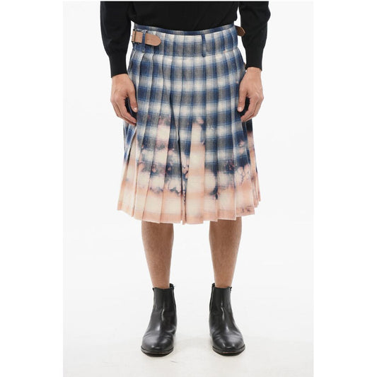 1989 Studio Cotton Flannel Pleated Skirt with Tartan Motif