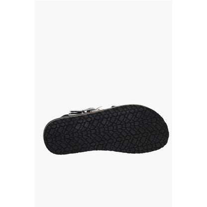 Corneliani Hammered Leather Criss-cross Sandals