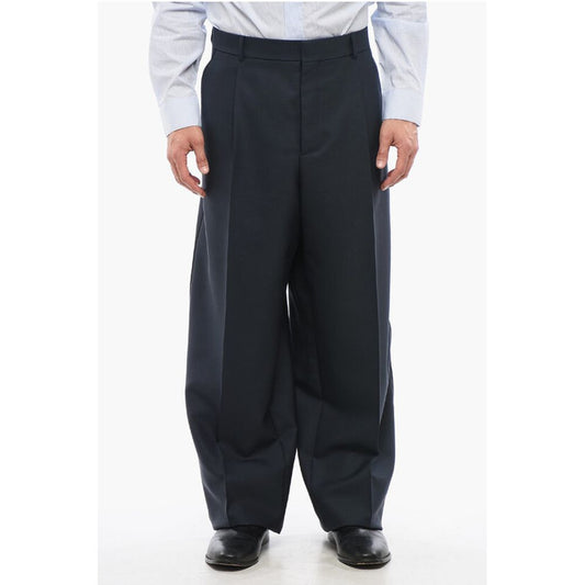 Dior Wool Wide-leg Pants with Front Pleats