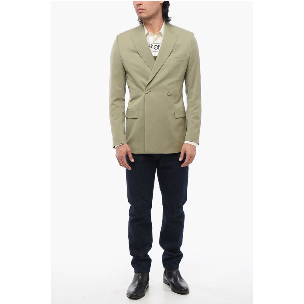 Dior Wool Double Breasted Blazer With Peak Lapel