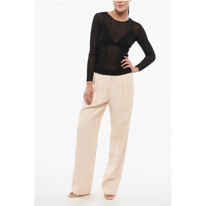 PINKO Ribbed Sheer Long Sleeve Top
