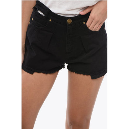 PINKO DENIM Frayed Hem CERESIO Single Pleat Shots with Cut Out Det