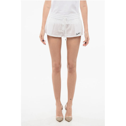 The Attico Lightweight Cotton Shorts with Contrasting Logo