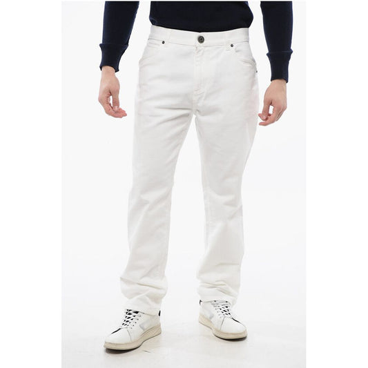 Balmain Straight-leg Denims with Ton-sur-ton Embroidered Logo