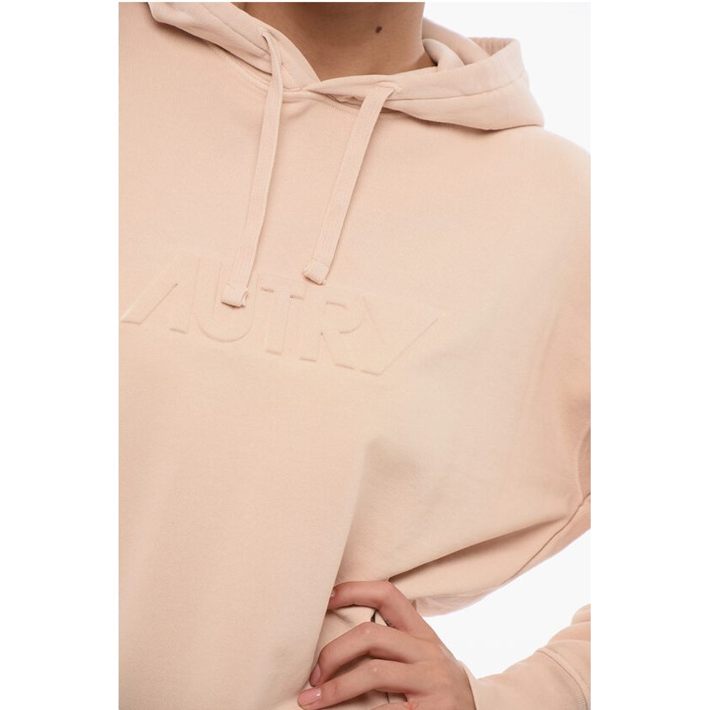 Autry Solid Color Cotton Hoodie with Embossed Logo