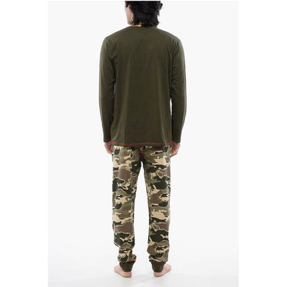 Diesel Stretch Cotton UMSET-WILLIAM Long Pyjamas with Camouflage Pa