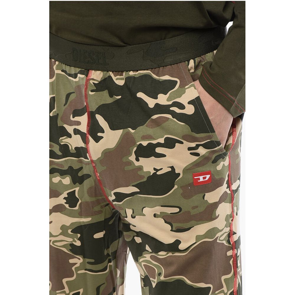 Diesel Stretch Cotton UMSET-WILLIAM Long Pyjamas with Camouflage Pa