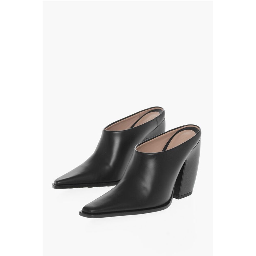 Bottega Veneta Leather TEX Mules with Covered Heel 10cm