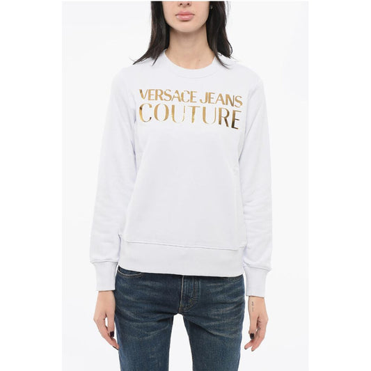 Versace JEANS COUTURE Crew Neck MIRROR Sweatshirt with Lamè Logo