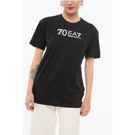 Armani EA7 Crew Neck Cotton T-Shirt with Print