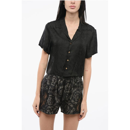 Versace Satin Pyjama Top with Barocco Motif