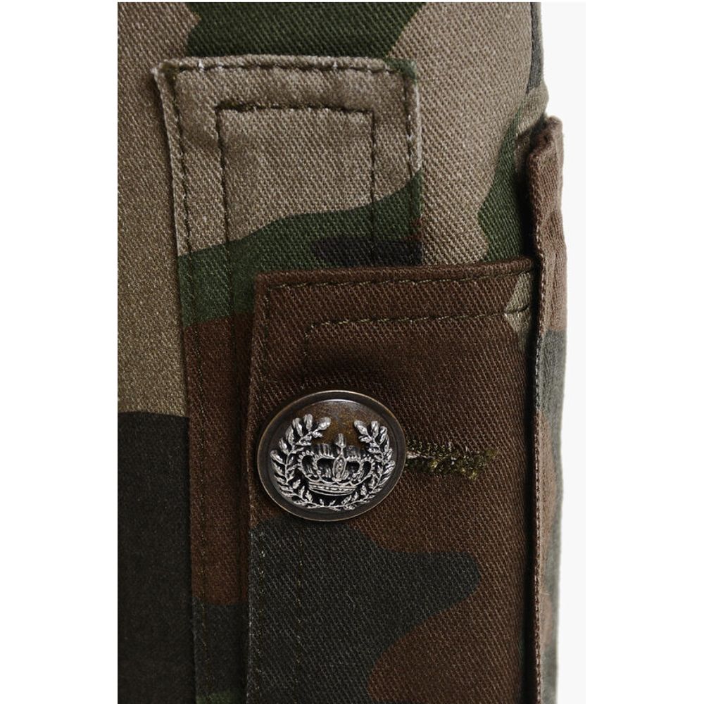 Dolce & Gabbana Camouflage Denim Boots with Pockets 11cm