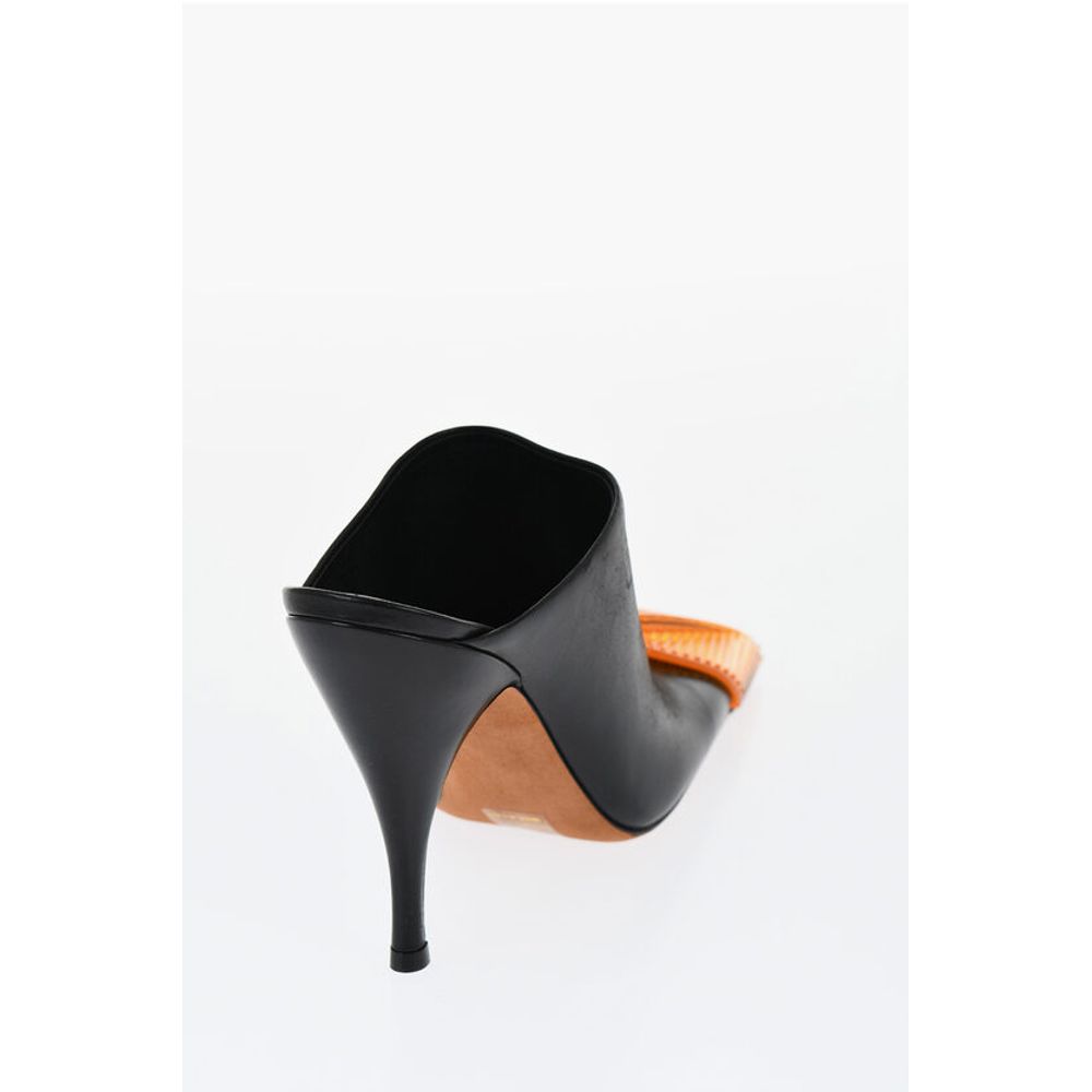 Off-White Leather LUNAR Mules With Statement Detail Heel 11 cm