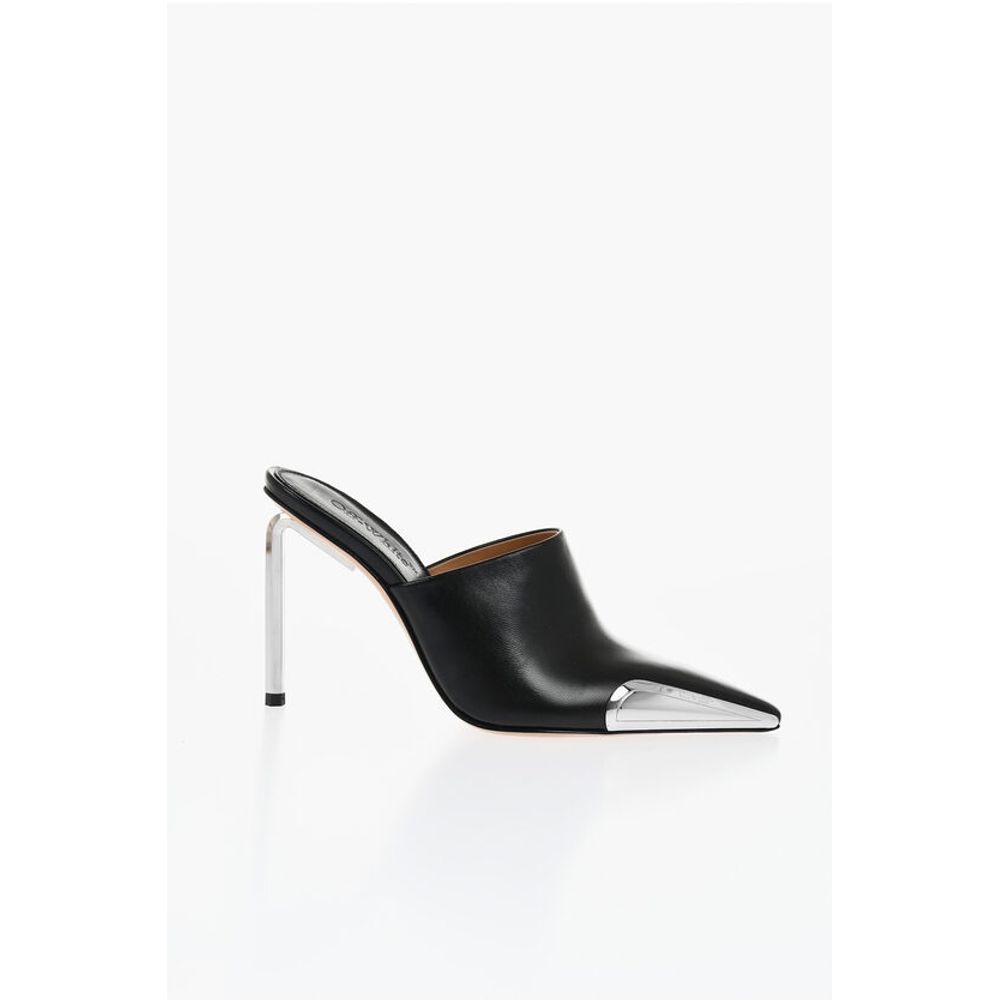Off-White Letaher ALLEN Pointed Mules Heel 10 cm