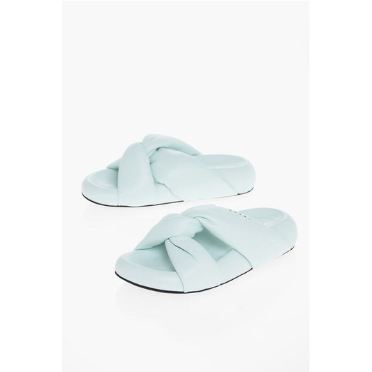 Marni Leather Padded Sliders with Chunky Sole