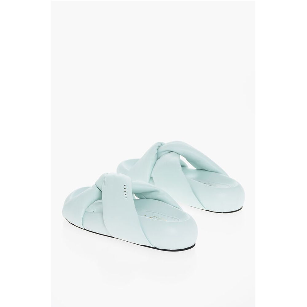 Marni Leather Padded Sliders with Chunky Sole