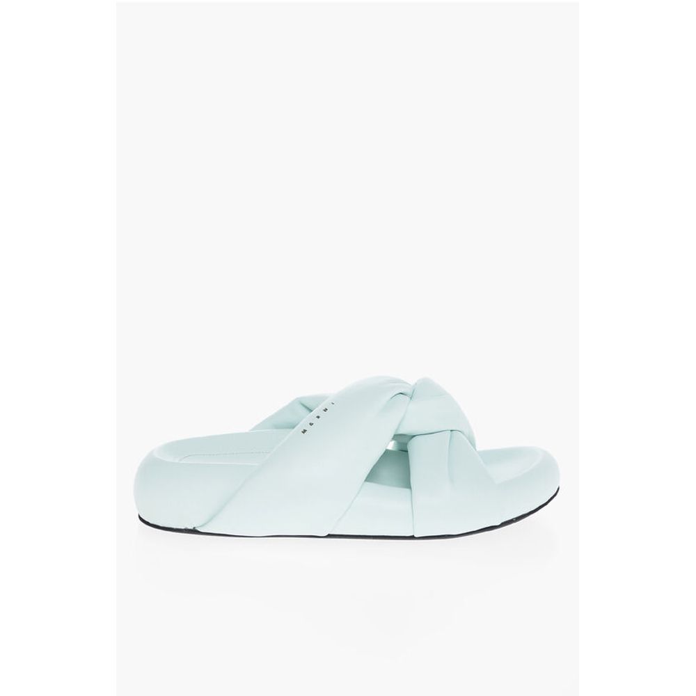 Marni Leather Padded Sliders with Chunky Sole