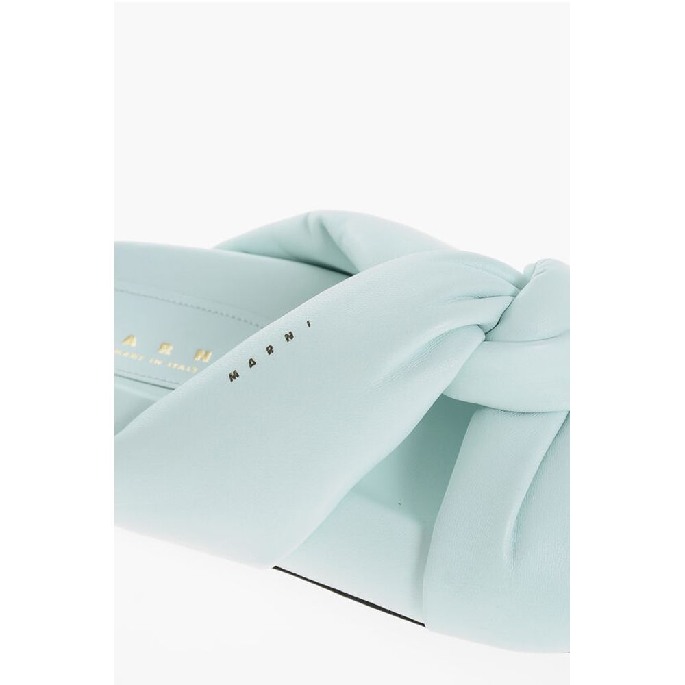 Marni Leather Padded Sliders with Chunky Sole