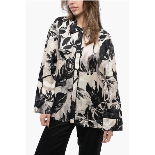 AllSaints Plant Motif Satin SOFI Blouse