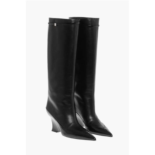 Givenchy Wedge Heel RAVEN Leather Boots 9cm
