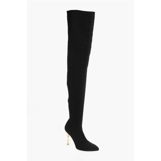 Balmain Monogrammed Over-the-knee Boots