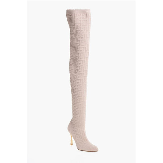 Balmain Monogrammed Over-the-knee Boots