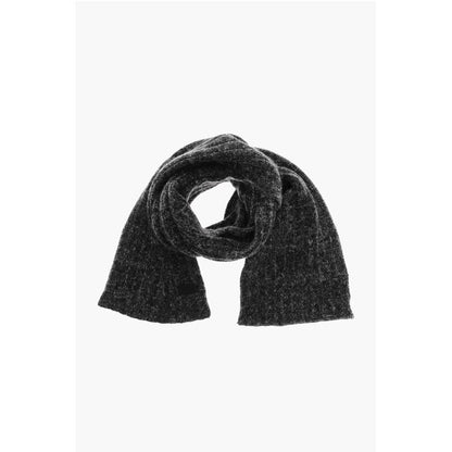 Saint Laurent Wool Blend Scarf with Logo Patch