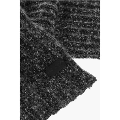 Saint Laurent Wool Blend Scarf with Logo Patch