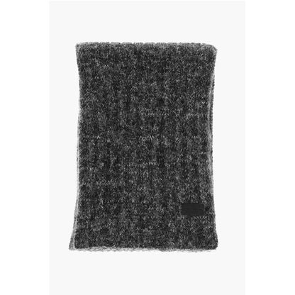 Saint Laurent Wool Blend Scarf with Logo Patch