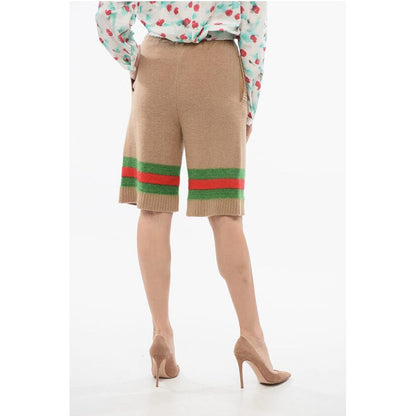 Gucci Iconic Banded Knitted Shorts with Embroidered Logo