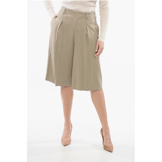 Ami Alexandre Mattiussi Wool Blend Pleated Shorts