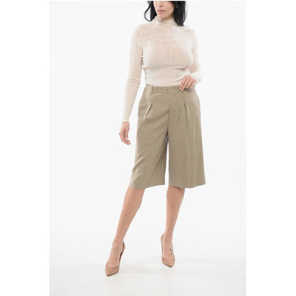 Ami Alexandre Mattiussi Wool Blend Pleated Shorts