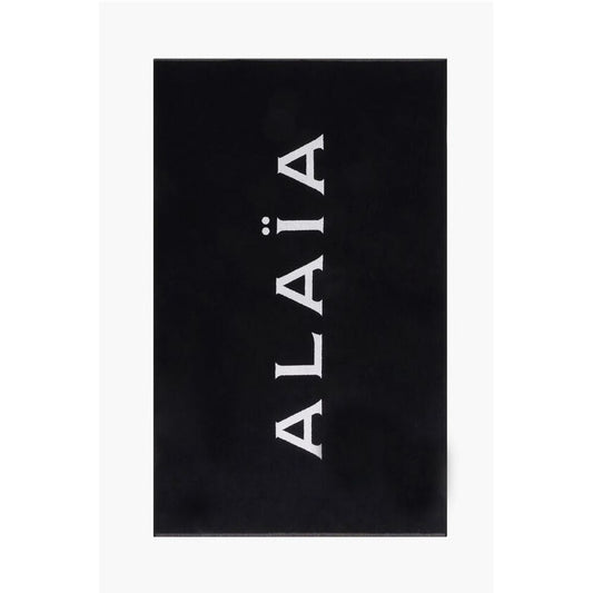 Alaïa Terry Cotton Beach Towel with Contrasting Logo