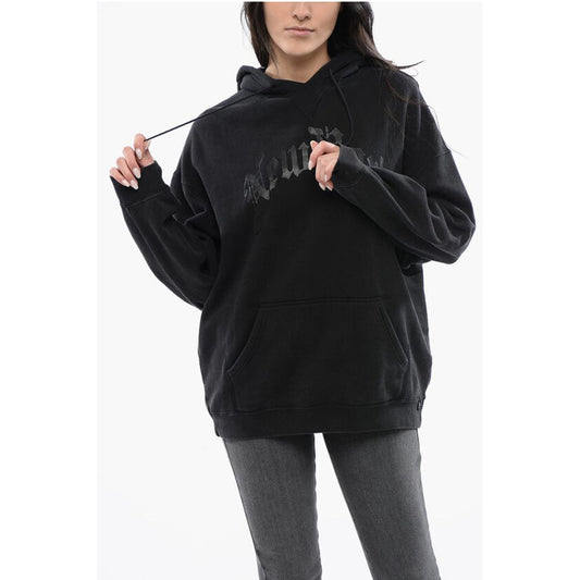 R13 Oversized NEW YORK Hoodie with Ton Sur Ton Print