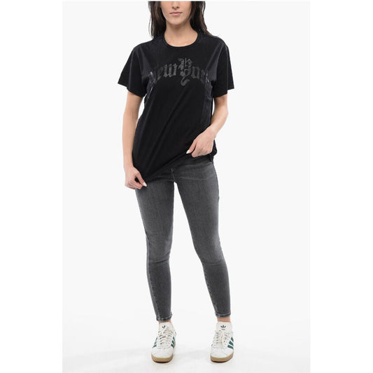 R13 Crew-neck T-shirt With PUNK Contrast Print