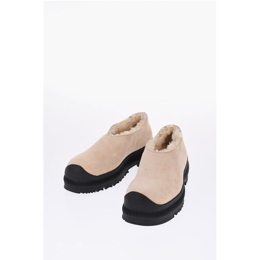 Jil Sander Suede Slip-on Sneakers with Shearling Lining